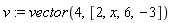 v := vector(4, [2, x, 6, -3])