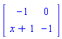 matrix([[-1, 0], [x+1, -1]])