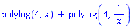 polylog(4, x)+polylog(4, 1/x)
