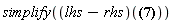 simplify((lhs-rhs)(z*hypergeom([1], [2], z) = hypergeom([], [], (1/2)*z)^2-1))