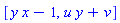 [y*x-1, u*y+v]
