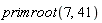 primroot(7, 41)
