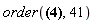order(11, 41)