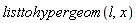 listtohypergeom(l, x)