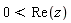 0 < Re(z)