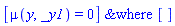 `&where`([mu(y, _y1) = 0], [])