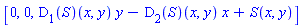 [0, 0, (D[1](S))(x, y)*y-(D[2](S))(x, y)*x+S(x, y)]