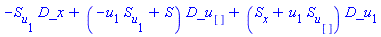 -S[u[1]]*D_x+(-u[1]*S[u[1]]+S)*D_u[]+(S[x]+u[1]*S[u[]])*D_u[1]