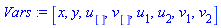 Vars := [x, y, u[], v[], u[1], u[2], v[1], v[2]]