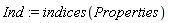 Ind := indices(Properties)