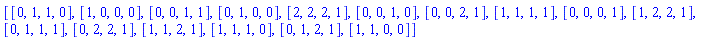 [[0, 1, 1, 0], [1, 0, 0, 0], [0, 0, 1, 1], [0, 1, 0, 0], [2, 2, 2, 1], [0, 0, 1, 0], [0, 0, 2, 1], [1, 1, 1, 1], [0, 0, 0, 1], [1, 2, 2, 1], [0, 1, 1, 1], [0, 2, 2, 1], [1, 1, 2, 1], [1, 1, 1, 0], [0, 1, 2, 1], [1, 1, 0, 0]]