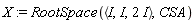 X := RootSpace(`<,>`(I, I, 2*I), CSA)