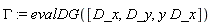 GAMMA := evalDG([D_x, D_y, y*D_x])
