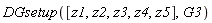 DGsetup([z1, z2, z3, z4, z5], G3)