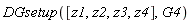 DGsetup([z1, z2, z3, z4], G4)