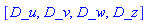 [D_u, D_v, D_w, D_z]