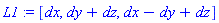 L1 := [dx, dy+dz, dx-dy+dz]