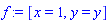 f := [x = 1, y = y]