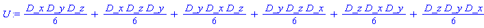 U := D_x*D_y*D_z/6+D_x*D_z*D_y/6+D_y*D_x*D_z/6+D_y*D_z*D_x/6+D_z*D_x*D_y/6+D_z*D_y*D_x/6