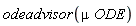 odeadvisor(mu*ODE)