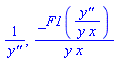 1/`y''`, _F1(`y''`/(y*x))/(y*x)