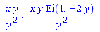 x*y/`y'`^2, x*y*Ei(1, -2*y)/`y'`^2