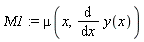 Mu1 := mu(x, diff(y(x), x))