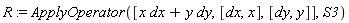 R := ApplyOperator([x*dx+y*dy, [dx, x], [dy, y]], S3)