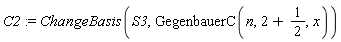 C2 := ChangeBasis(S3, GegenbauerC(n, 2+1/2, x))