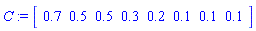C := Array([.7, .5, .5, .3, .2, .1, .1, .1])