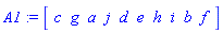 A1 := Array([c, g, a, j, d, e, h, i, b, f])
