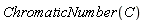 ChromaticNumber(C)
