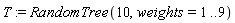 T := RandomTree(10, weights = 1 .. 9)
