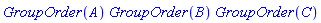 GroupOrder(A)*GroupOrder(B)*GroupOrder(C)