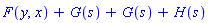 F(y, x)+G(s)+G(s)+H(s)