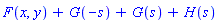 F(x, y)+G(-s)+G(s)+H(s)