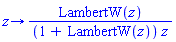 proc (z) options operator, arrow; LambertW(z)/((1+LambertW(z))*z) end proc