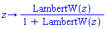 proc (z) options operator, arrow; LambertW(z)/(1+LambertW(z)) end proc
