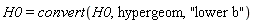 H0 = convert(H0, hypergeom, "lower b")