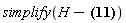simplify(H-(-3*z^2+12)*hypergeom([], [], z)/z^2-3-(-12-6*z+3*z^3)*hypergeom([1], [2], z)/z^2)