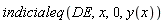 indicialeq(DE, x, 0, y(x))