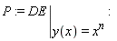 P := eval(DE, y(x) = x^n)