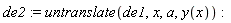 de2 := untranslate(de1, x, a, y(x))