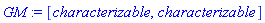 GM := [characterizable, characterizable]