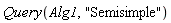 Query(Alg1, "Semisimple")