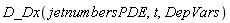 D_Dx(jetnumbersPDE, t, DepVars)