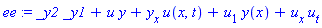 ee := _y2*_y1+u*y+y[x]*u(x, t)+u[1]*y(x)+u[x]*u[t]