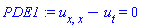 diff(diff(u(x, t), x), x)-(diff(u(x, t), t)) = 0