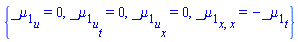 {diff(diff(_mu[1](x, t, u, u[x], u[t]), x), x) = -(diff(_mu[1](x, t, u, u[x], u[t]), t)), diff(_mu[1](x, t, u, u[x], u[t]), u) = 0, diff(_mu[1](x, t, u, u[x], u[t]), u[t]) = 0, diff(_mu[1](x, t, u, u[x], u[t]), u[x]) = 0}