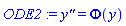 diff(diff(y(x), x), x) = Phi(y(x))